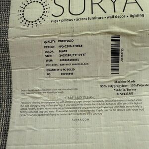 Surya Black Abstract Shapes Rug